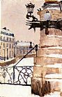 Fritz Thaulow Canvas Paintings - Vinter I Paris